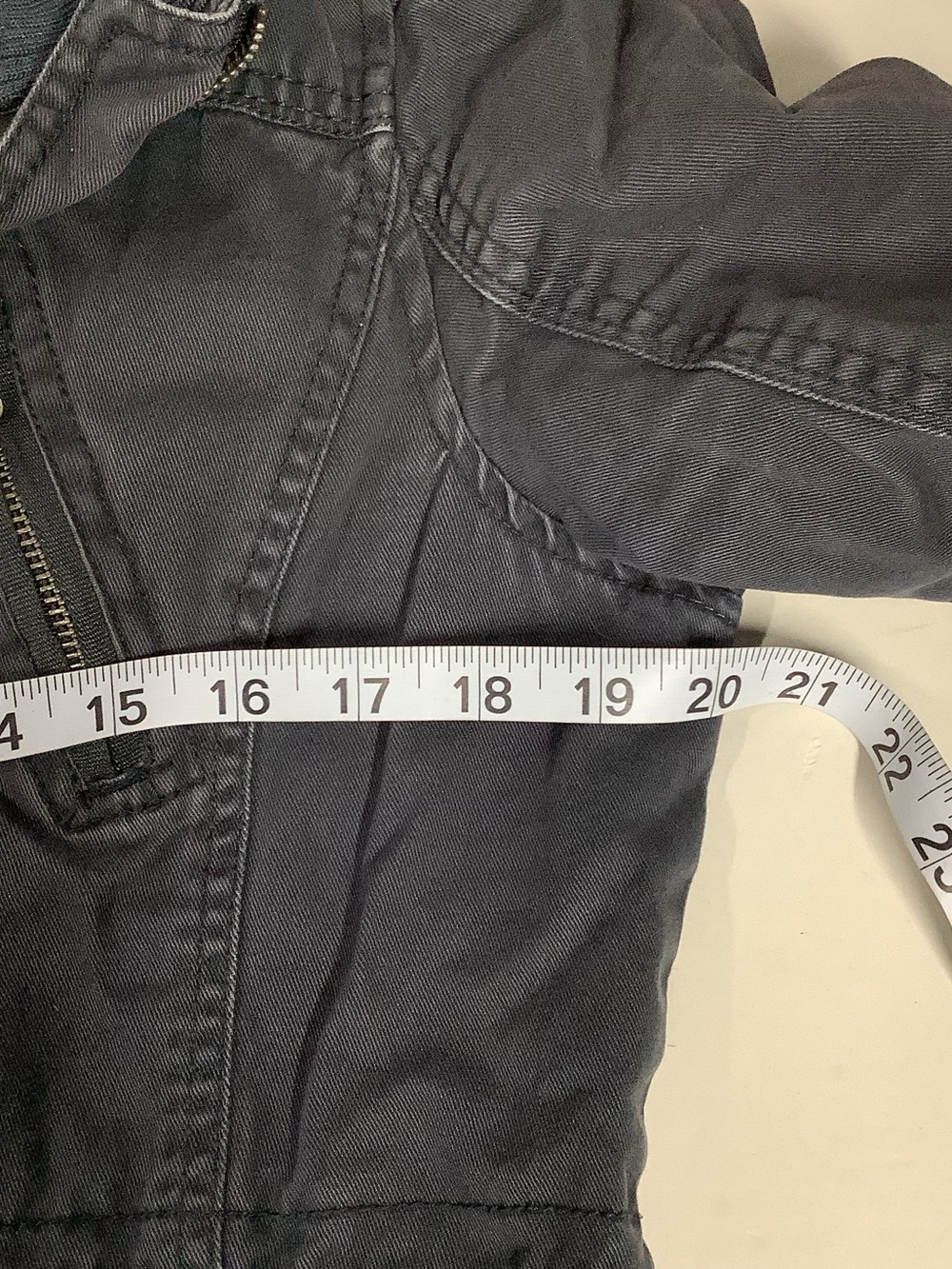 Aeropostale Women’s Dark Gray Zip/Button Up Blue/Gray Plaid inside Hooded Jacket - Picture 9 of 14